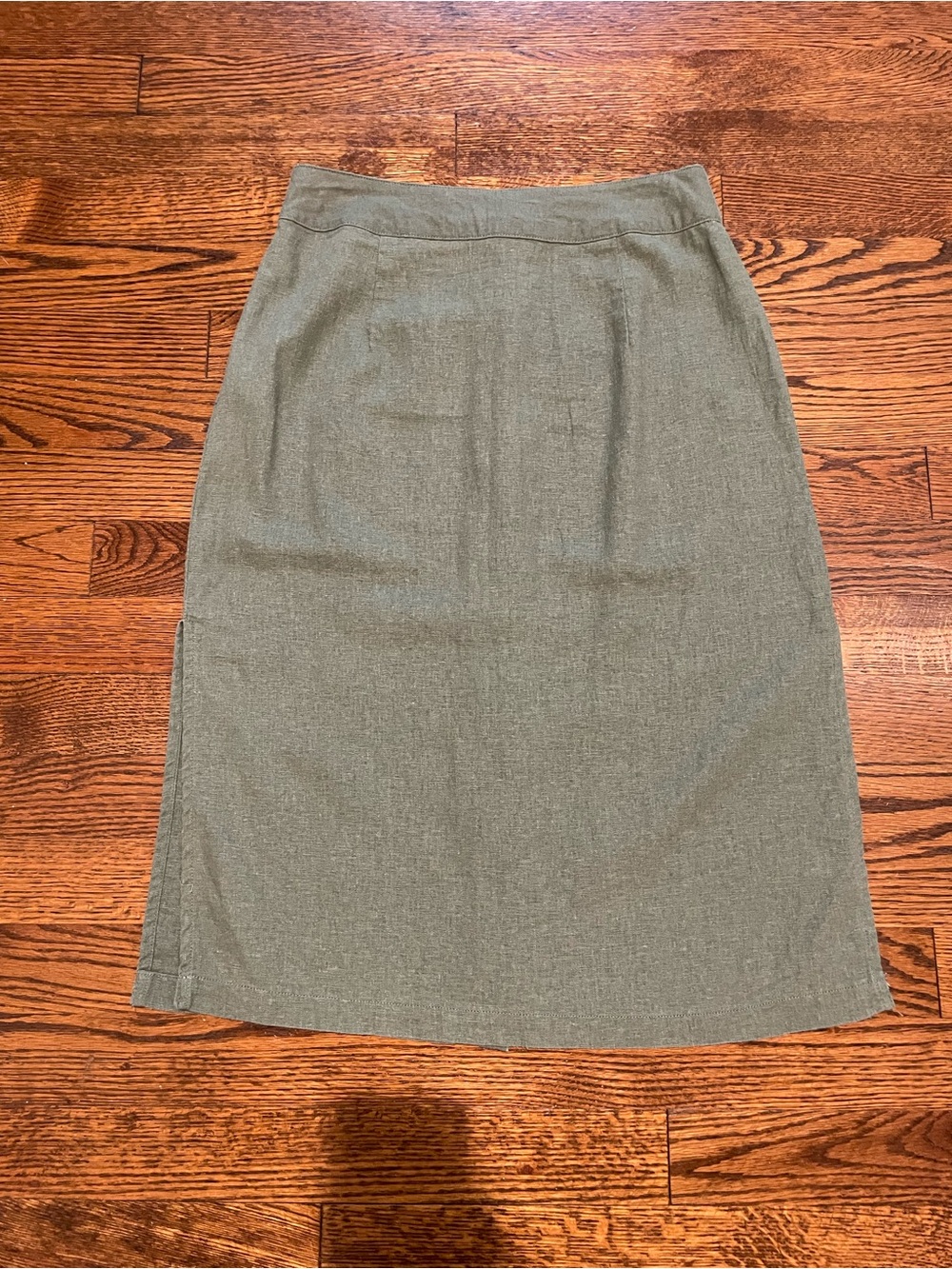 Vero Moda Olive Green Button-Front Midi Skirt - Picture 15 of 15